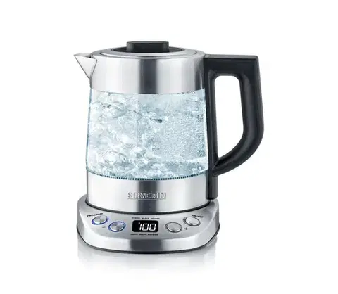 Predlžovacie káble Severin WK 3473 - Rýchlovarná kanvica s filtrom 1 l, 2200 W / 230 V, nerezová oceľ/sklo WK 3473