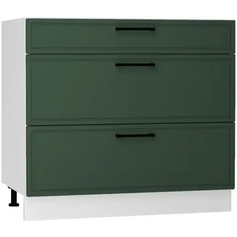 Kuchynské skrinky stojace Kuchynská skrinka Emily D90PC S/3 zelená mat