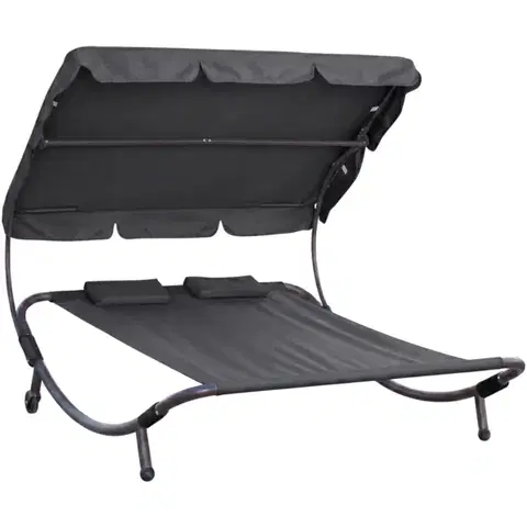 Záhradný nábytok Relaxačné lehátko pre 2 osoby Craftfield Bahama,čierne