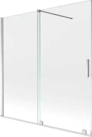 Sprchové dvere MEXEN/S - Velar Dvojkrídlová posuvná vaňová zástena 160 x 150, transparent, chróm 896-160-000-01-01