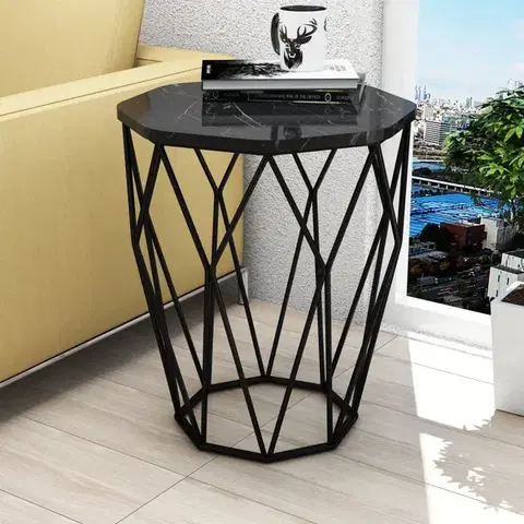 Konferenčné stolíky Príručný stolík / Odkladací stolík Sofya - Black Marble