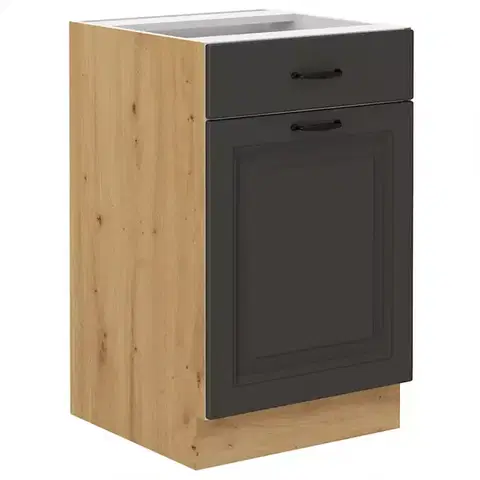 Kuchynské skrinky stojace Kuchynská skrinka STILO grafit mat/artisan 50d 1f 1s bb