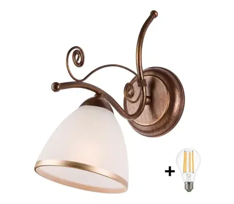 Svietidlá BRILAGI - LED Nástenné svietidlo ANTICO 1xE27/60W/230V bronz patina 8590828606659