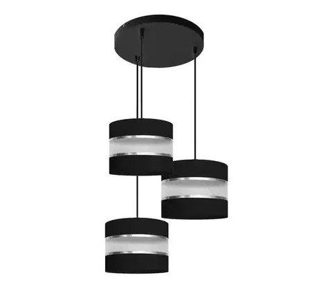 Svietidlá  Luster na lanku HELEN 3xE27/15W/230V čierna W-KD 0801/3 BK+SL+MAT