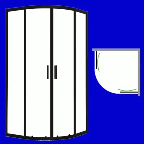 Sprchovacie kúty Laveo - Desna - štvrťkruhový sprchovací kút 90x90 cm JKD_796Z