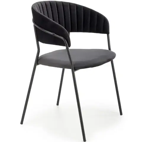 Čalúnené stoličky Stolička K426 Velvet/Kov čierna