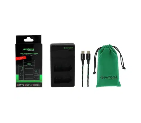 Predlžovacie káble PATONA - Rýchlonabíjačka Dual Nikon EN-EL15/EN-EL15C + kábel USB-C 0,6m PT161965