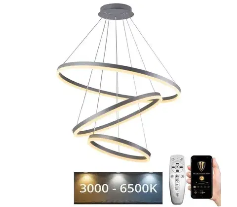 Svietidlá  LED Stmievateľný luster na lanku LED/125W/230V 3000-6500K + diaľkové ovládanie J4313/S