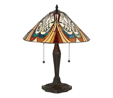 Lampy Endon Stolná lampa Tiffany HECTOR 2xE27/60W/230V, priemer 40 cm 64163