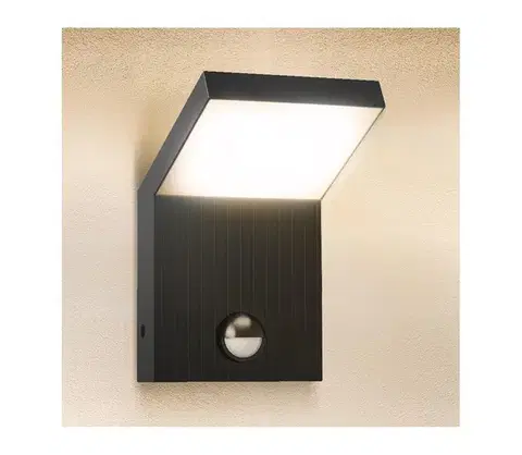 Záhradné lampy BRILAGI - LED vonkajšie nástenné svietidlo so senzorom RIANO LED/8W/230V antracit WO-HR60143-OEM-ANT