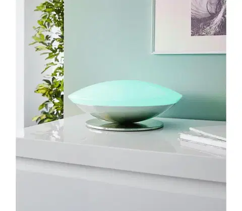 Lampy Eglo 33324 - LED RGBW stmievateľná stolná lampa FRATTINA-C LED/18W/230V matný chróm 33324