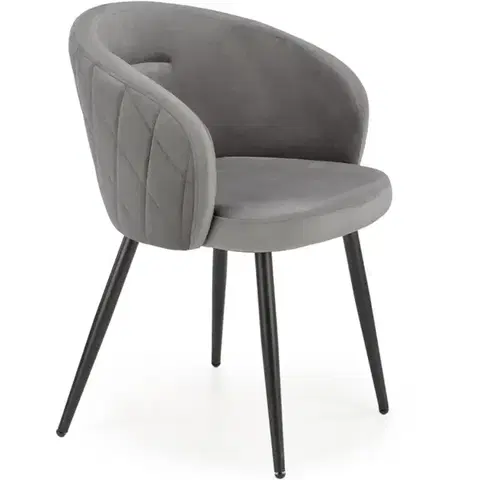 Čalúnené stoličky Stolička K430 Velvet/Kov Šedá