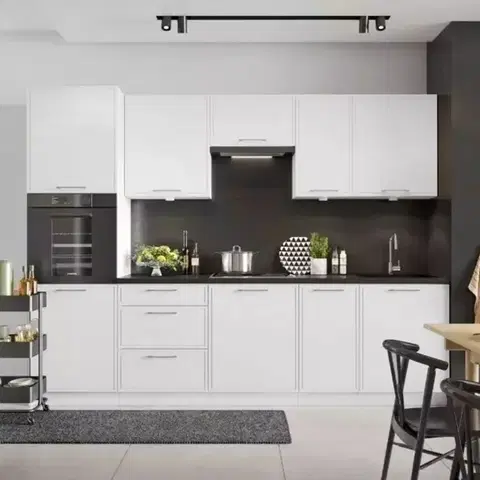 Modulový kuchynský nábytok Kuchynská linka 260 biely hrášok mat bez dosky