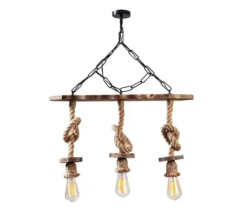 Svietidlá  Luster na reťazi EREBOS 3xE27/40W/230V hnedý 521SHN3122