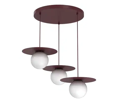 Svietidlá  Závesný luster FLAT 3xE27/15W/230V bordový 9561A