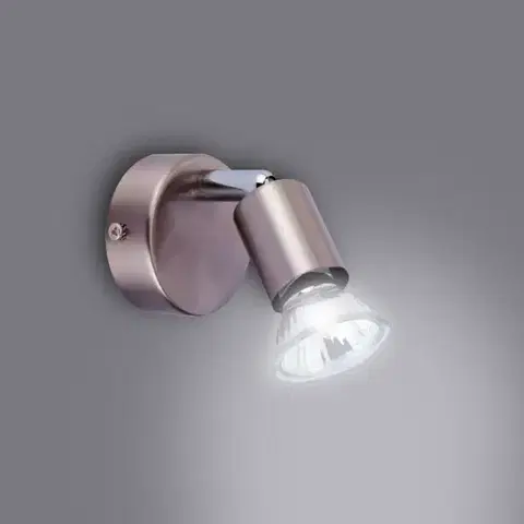 Lampy do obývačky Nástenné bodové svietidlo GU1001J-1R Saténový chróm K1