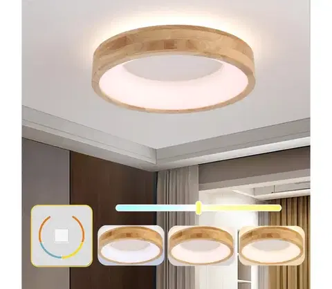Svietidlá BRILAGI-LED Drevené stropné svietidlo FALCON WOOD LED/30W/230V 3000/4000/6000K 45 cm BRI536