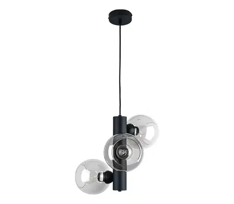 Svietidlá Keter Lighting Luster na lanku TUBE 3xE27/60W/230V čierna/číra 1936