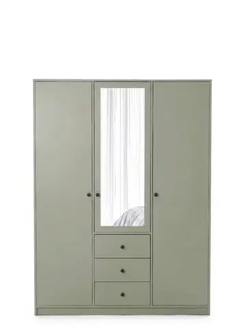 Šatníkové skrine SIERA D3 LUX, satníková skrina, eukalyptus, so zrkadlom