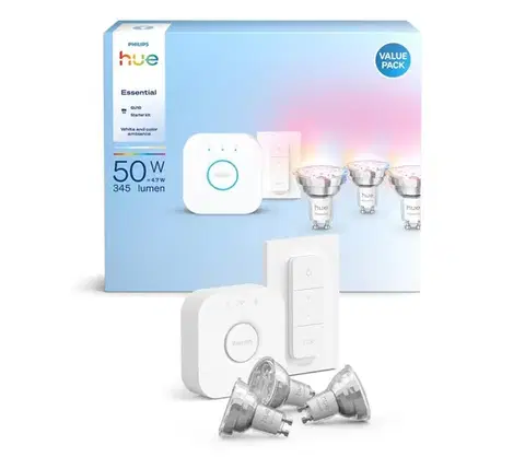 Žiarovky Základná sada Philips Hue WACA 3xGU10/4,7W 2200-6500K + Hue Bridge 8721103103758