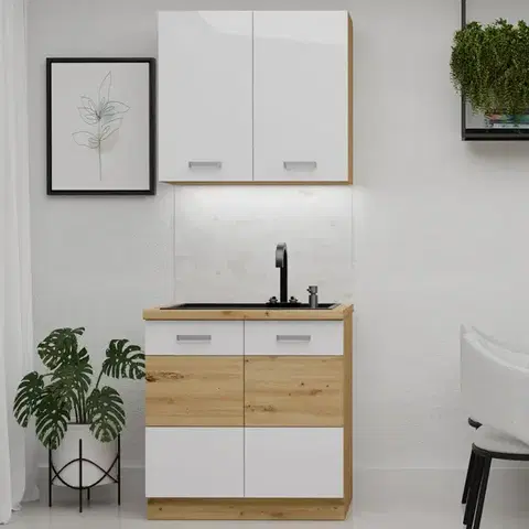 Modulový kuchynský nábytok Kuchynská Linka Artisan White 80cm bez pracovnej dosky