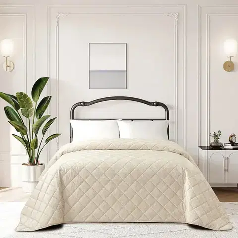 Prehozy na posteľ Prikrývka na posteľ Emilia RQ-090 170x220 cm béžová