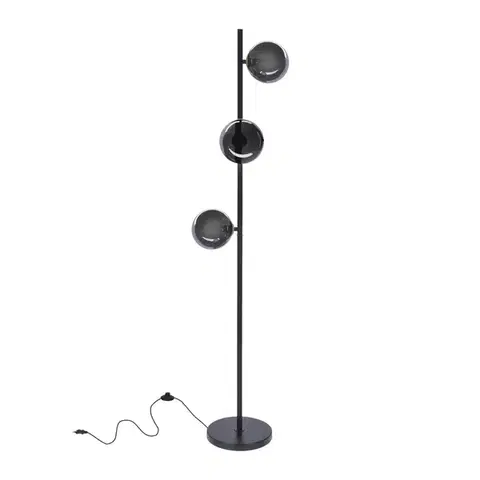 Stojacie lampy Stojaca lampa Kama čierna+zlatá 3x28W G9 grafitové tienidlo