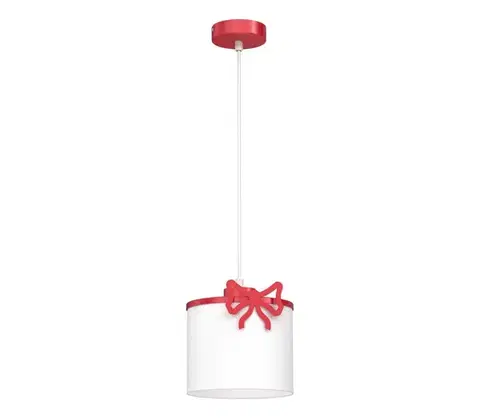 Svietidlá  Detský luster na lanku SWEET 1xE27/15W/230V biela/červená/mašle 9438