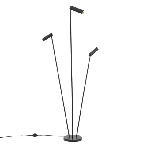 Stojace lampy Moderná stojacia lampa čierna 3-svetlá GU10 35mm - Thomas
