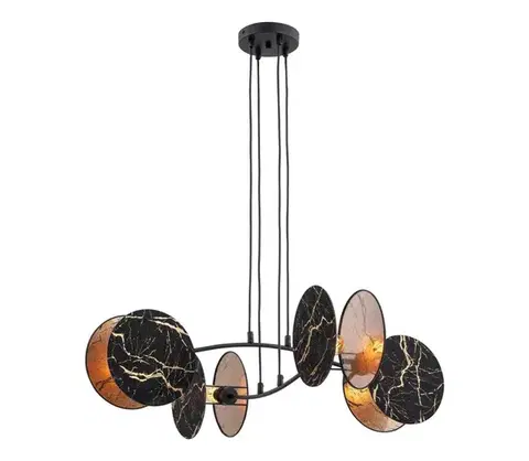 Svietidlá EMIBIG Luster na lanku MOTIF 4xE27/15W/230V čierna/zlatá 1327/4
