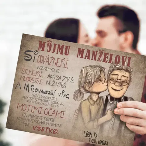 Tabuľky s venovaním (darčeky) Darčeky pre muža - Obraz s osobným venovaním pre chlapa