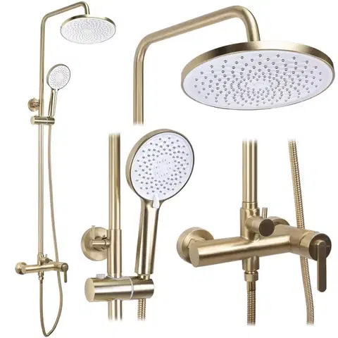 Kúpeľňové batérie REA REA - Sprchový set Ontario Brush Gold REA-P9494