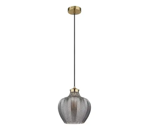 Svietidlá Globo 15898H1 - Závesné svietidlo na lanku JESSICA 1xE27/60W/230V priemer 22 cm dymové 15898H1