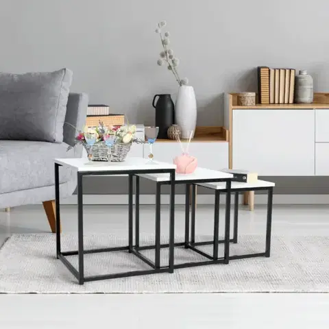 Konferenčné stolíky Konferenčný stolík 3ks KASTLER TYP 3 Tempo Kondela
