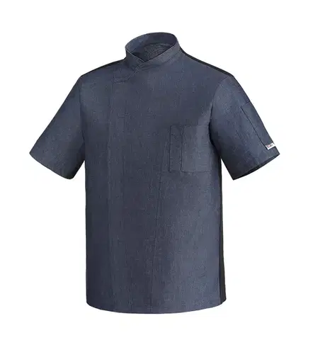 Pánske košele EGOCHEF Kuchársky rondon EGOchef OTTAVIO cool vent JEANS (polybavlna) - krátky rukáv XXL