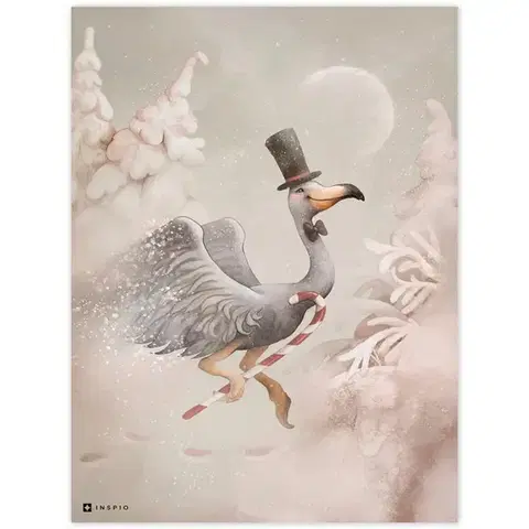 Obrazy do detskej izby Obraz na stenu - Elegán v zasneženej krajine
