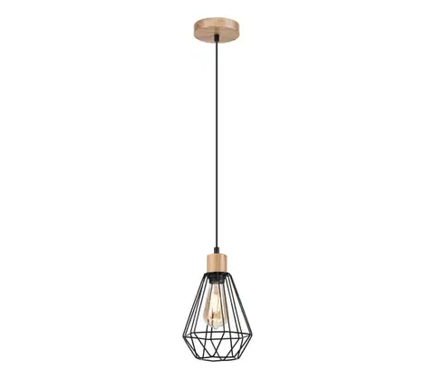 Svietidlá BRILAGI - Luster na lanku WOODY BASKET 1xE27/60W/230V dub 8590828607601