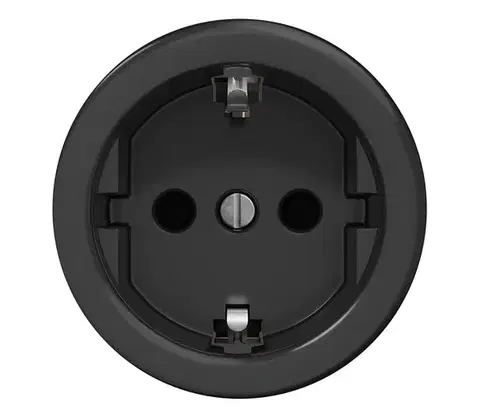 Predlžovacie káble lap - Retro domová zásuvka bez rámčeka SCHUKO 230V/16A čierna C/ZS