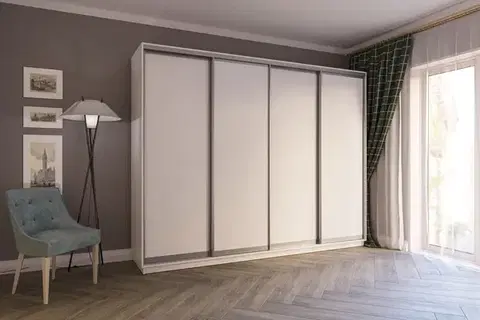 Šatníkové skrine SIGAMI š280/v220 štvordverová šatníková skriňa, biela