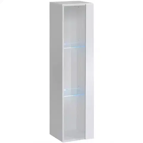 Vitríny v podkrovnom štýle Závesná skrinka Switch WW2 Biely +LED