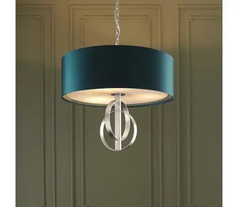 Svietidlá Endon 95224 - Závesný luster na reťazi 3xE27/10W/230V, priemer 60 cm, modrá/šedá 95224
