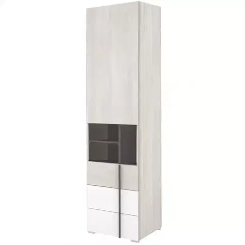 Vitríny a regály do obývačky Regál Remo RM3 dub wilton/biela/antracit