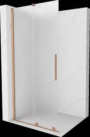 Sprchové dvere MEXEN/S - Velar Sprchová zástena posuvná Walk-in 120 x 200, dekor 8 mm, meď kartáčovaná 871-120-000-33-65
