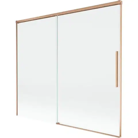 Sprchové dvere MEXEN/S - Rox vaňová zástena 2-krídlová posuvná 180 x 150, transparent, meď kartáčovaná 8C9-180-001-65-00