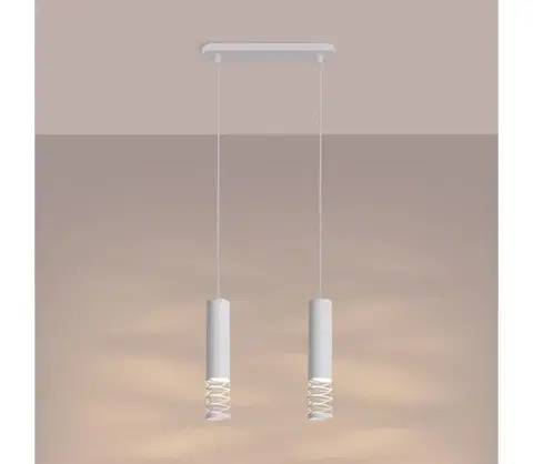 Svietidlá  SL.1687 - Luster na lanku LAMI 2xGU10/10W/230V biela SL.1687