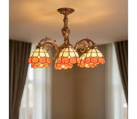 Svietidlá BRILAGI - Tiffany vitražový prisadený luster SIENNA 6xE27/60W/230V pr. 60 cm BRD-8008