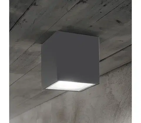 Svietidlá Ideal Lux - Vonkajšie bodové svietidlo TECHO 1xGU10/20W/230V 9x9 cm IP54 antracitové 251554