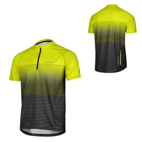 Cyklistické dresy Pánsky cyklistický dres s krátkym rukávom Etape Freetime 2.0 limetka/čierna - 3XL