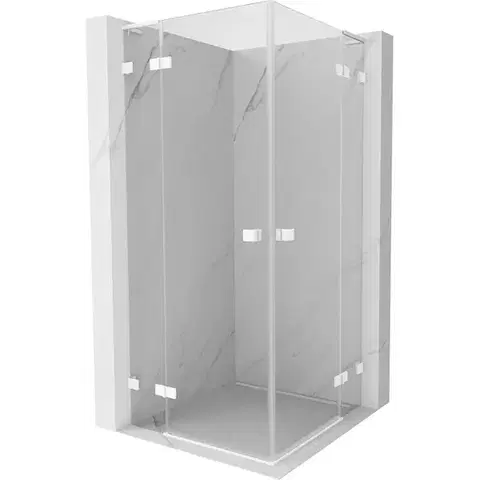 Sprchovacie kúty MEXEN/S - Lunar L Duo sprchový kút dvere krídlové 95 x 95, transparent, biela 834L-095L-095P-20-00