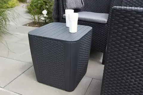 Záhradné stoly Záhradný stolík / úložný box LUZON Rojaplast